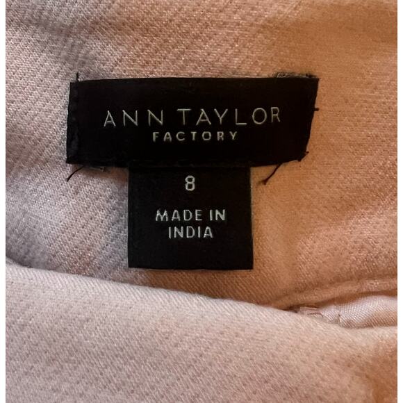 Womens Casual Pants Size 8 Pink Mid Rise Pockets Hook and Eye Flat Front Career - Picture 2 of 8